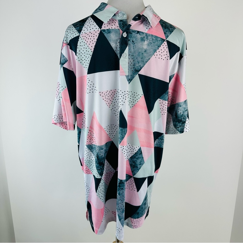 YATTA Golf Polo Shirt Pink Black Size Large